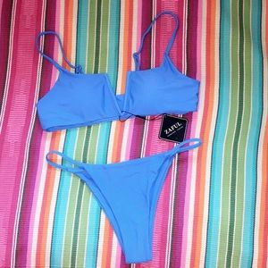 Zaful Doger Blue Bikini